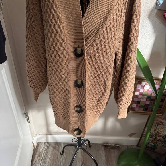 Spell Highland Knit Cardigan Tan S/M - Picture 3 of 10